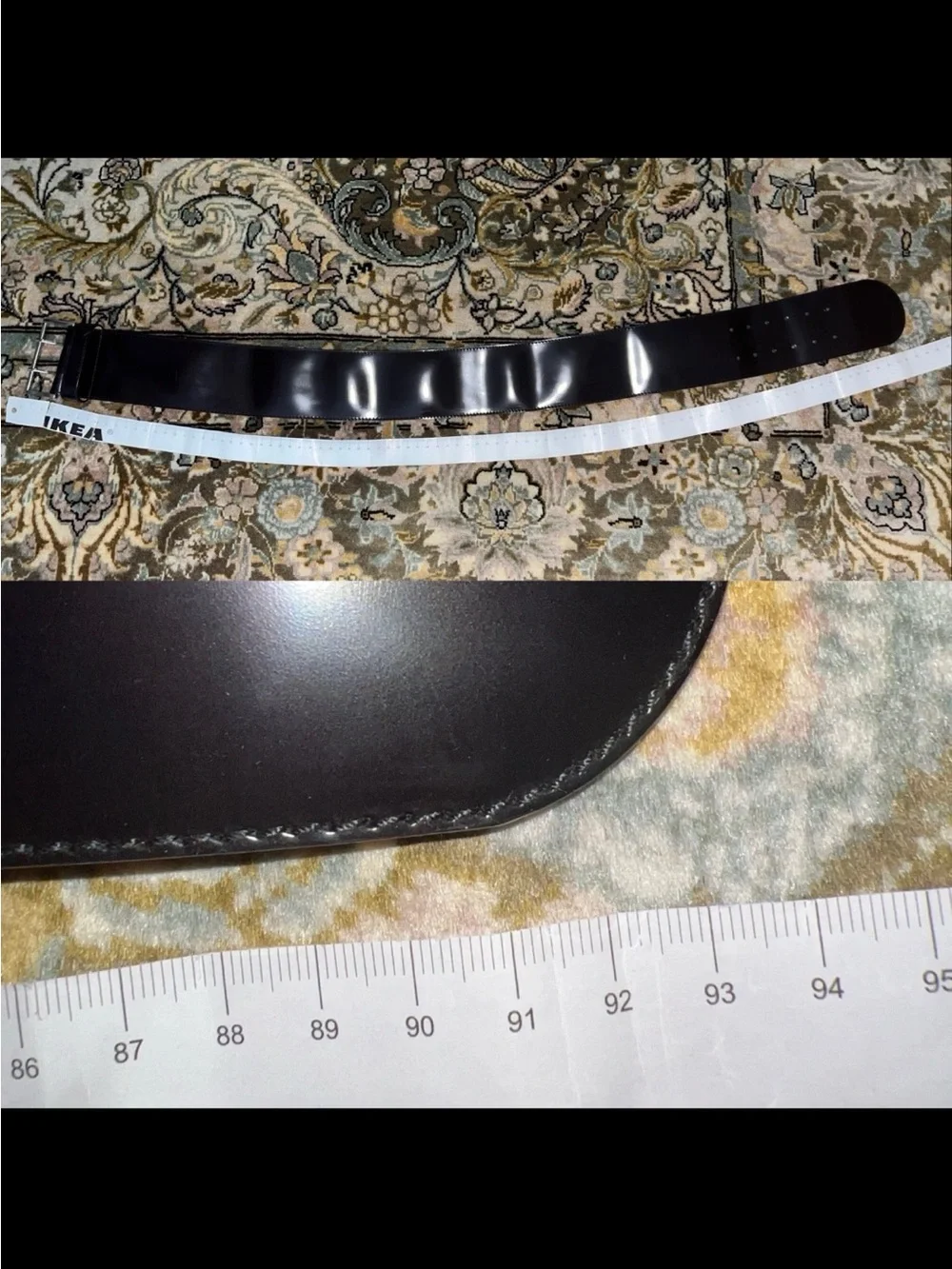Furla Patent Leather Black Wide Black Belt Silver Buckle S / M Italy 75 vintage